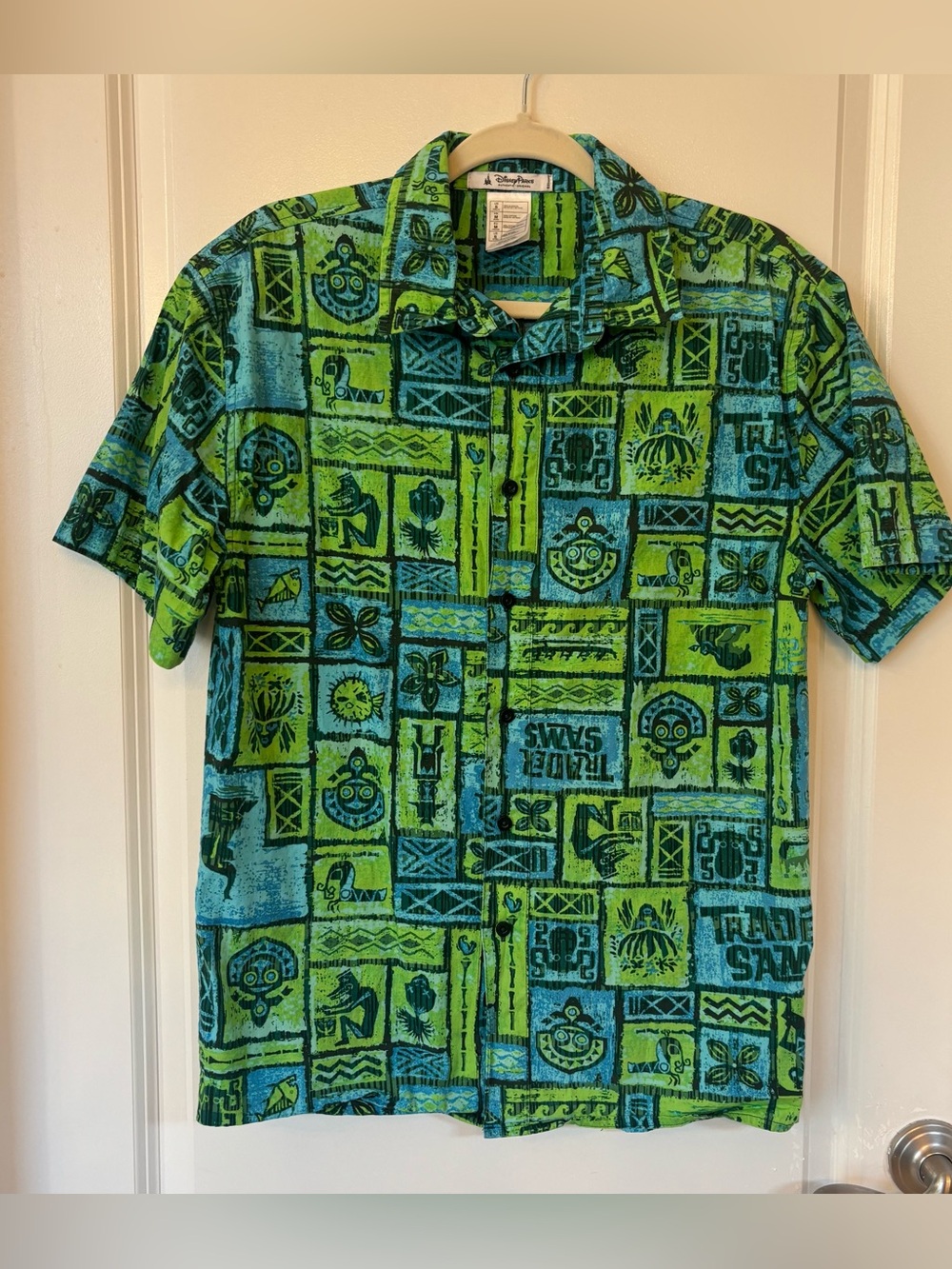 Disney Parks Trader Sams Enchanted Tiki Bar Grog Grotto Hawaii Aloha Shirt Sz Sm